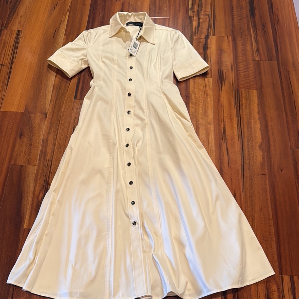 Elegant Cream Button-Down Dress